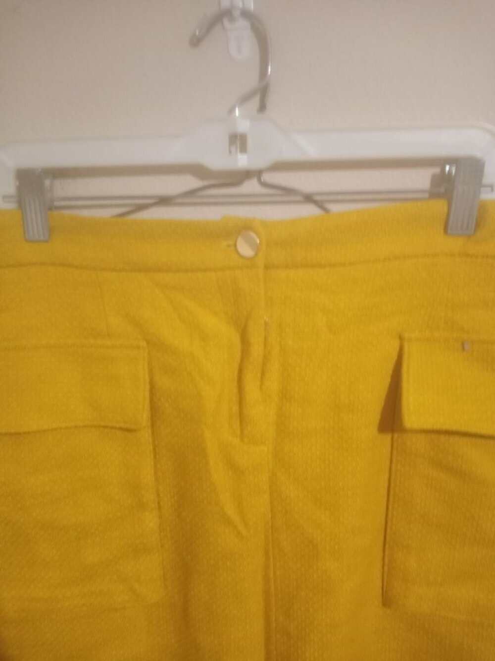 NWT Chico's Black Label Sz 2 Thick Gold Tweed Skirt Pockets Elastic Waist Lined - Picture 6 of 13